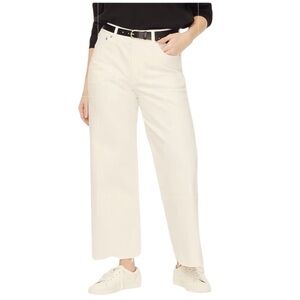 NEW J. CREW Curvy wide-leg cropped jean in all-day stretch in White‎ Size 32